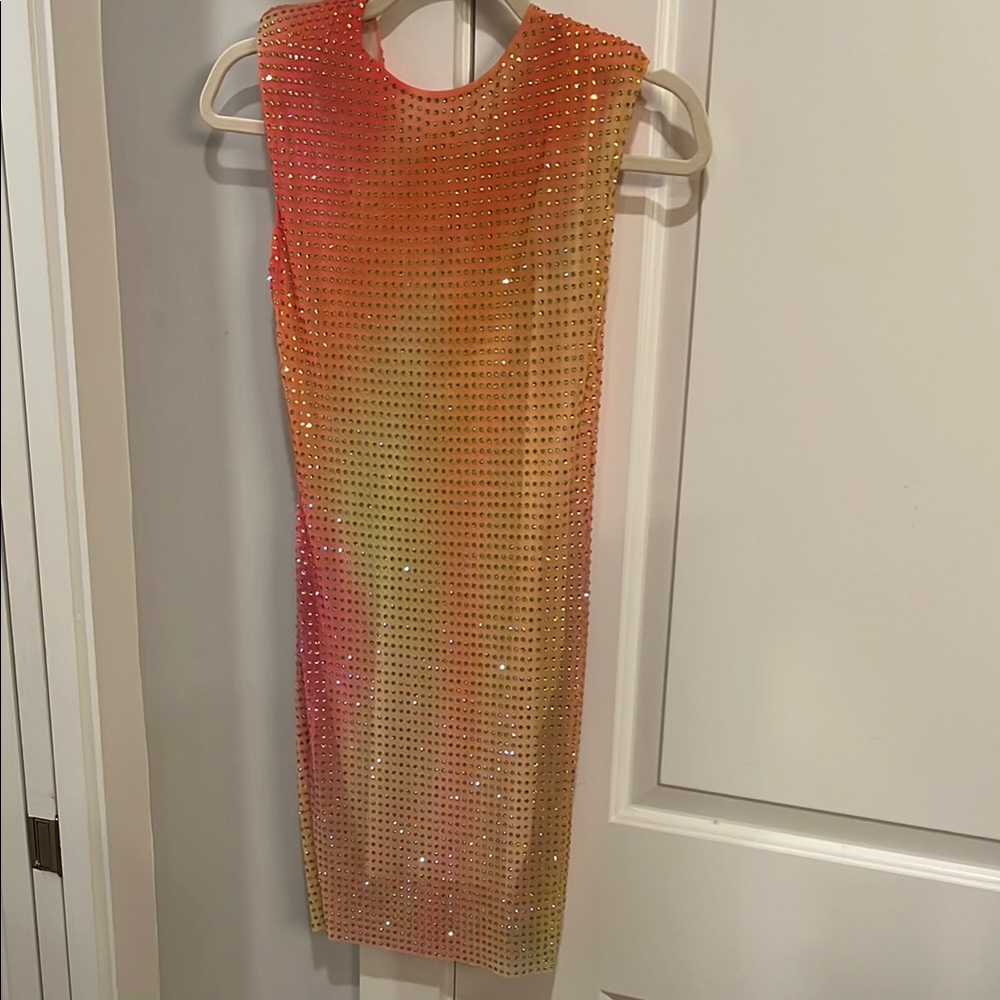 Orange and Pink Sequin Dress